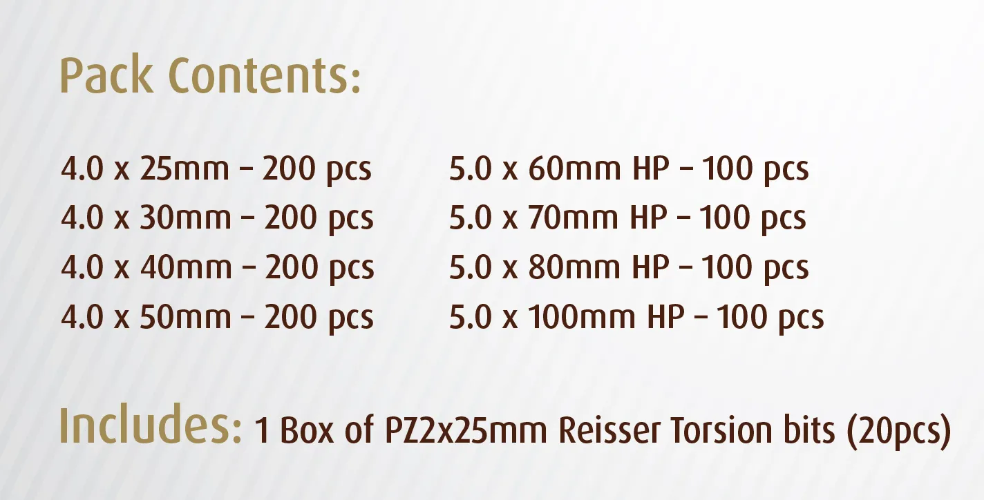 Reisser Cutter Premier Pack Screws - Image 3